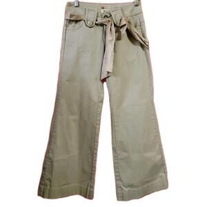 Twill Twenty Two Women's Wide Leg Pants size 25 beige cotton Blend (B3)